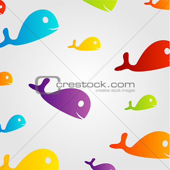 Colorful dolphin background