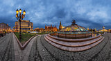 Panorama of Manege Square and Moscow Kremlin in the Evening, Mos