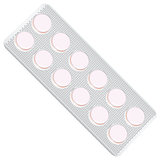 Plate with pink tablets