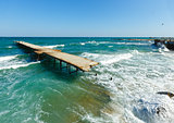 Sea storm and ruined pier (Bulgaria).
