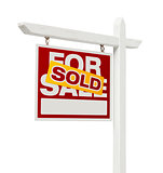 Sold For Sale Real Estate Sign with Clipping Path
