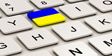 Ukrainian flag on button