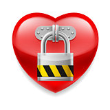 Red heart with lock