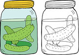 Isolated Dill Pickles