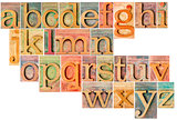 alphabet in letterpress  wood type