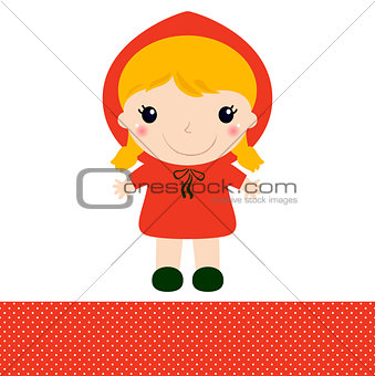 Cute Red riding hood isolated on white
