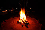 Nighttime campfire