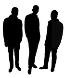 standing men silhouette vector