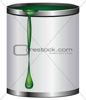 Jar with green paint