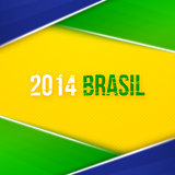 Abstract geometric background with Brazil flag colors. Vector illustration