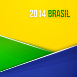 Abstract geometric background with Brazil flag colors. Vector illustration