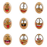 collection of eggs with happy face
