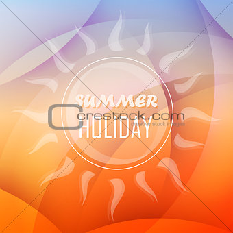summer holiday background with sun, flat design