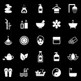 Spa icons on black background