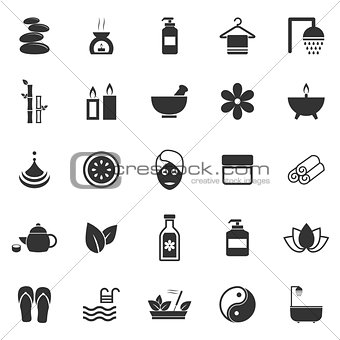 Spa icons on white background