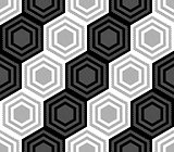 Design seamless monochrome hexagonal pattern