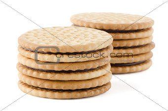 Sandwich biscuits with chocolate filling