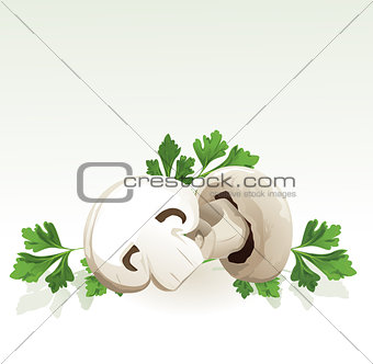 mushrooms and parsley