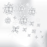Origami snowflakes background