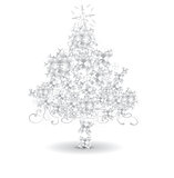Paper snowflaks Christmas tree 