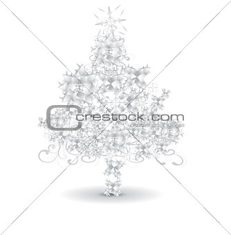 Paper snowflaks Christmas tree 