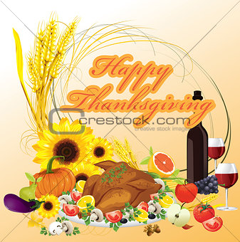 thanksgiving dinner illustration background