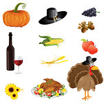 a set of thanksgiving icons 