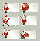set of christmas label Santa Claus 
