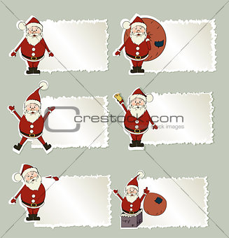 set of christmas label Santa Claus 
