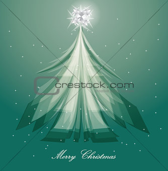 artistic christmas tree design on blue background 