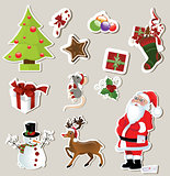collection of cute Christmas stickers for your design 