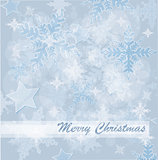 Abstract Christmas card with white snowflakes