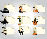 Set of cards halloween 