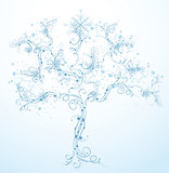 beautiful abstract vector winter tree design 