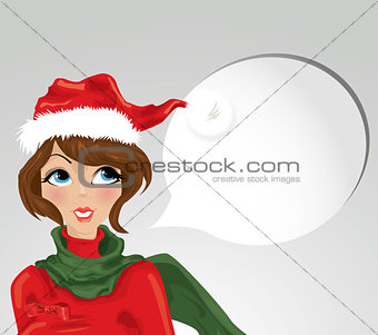 Christmas girl - vector 