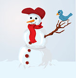 snowman and bird 