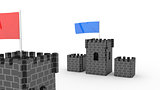 two castles with the flag competition