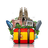 Spain, landmarks Madrid and Barcelona
