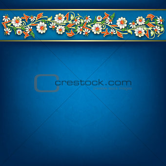 abstract grunge background with floral composition