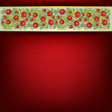 abstract floral ornament on red background