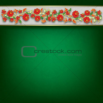 abstract red grunge background with flowers
