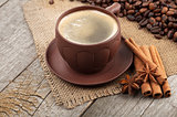 Coffee cup with spices