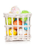 Colorful easter eggs basket