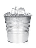 Bucket with ice cubes