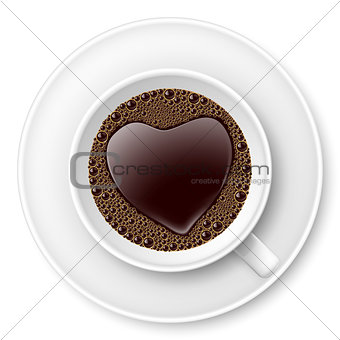 Coffe cup with heart image