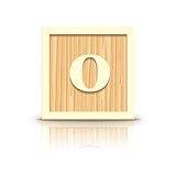 Vector number 0 wooden alphabet block