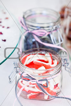 Soft candies in jar
