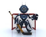 Android playing ice hockey