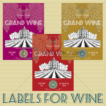 labels for wine with grapes