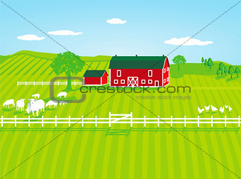 Farm with sheep